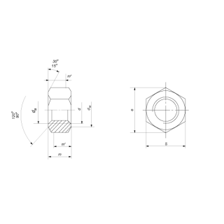 Гайка шестигранная, класс точности В ГОСТ 10605-94 - фото - 1