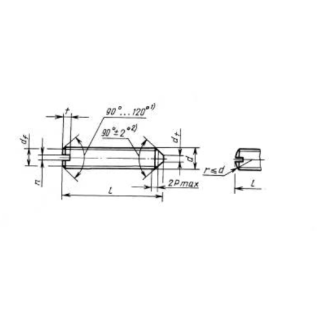 Винт установочный с плоским концом и прямым шлицем, класс точности А,В ГОСТ 1477-93 - фото - 1